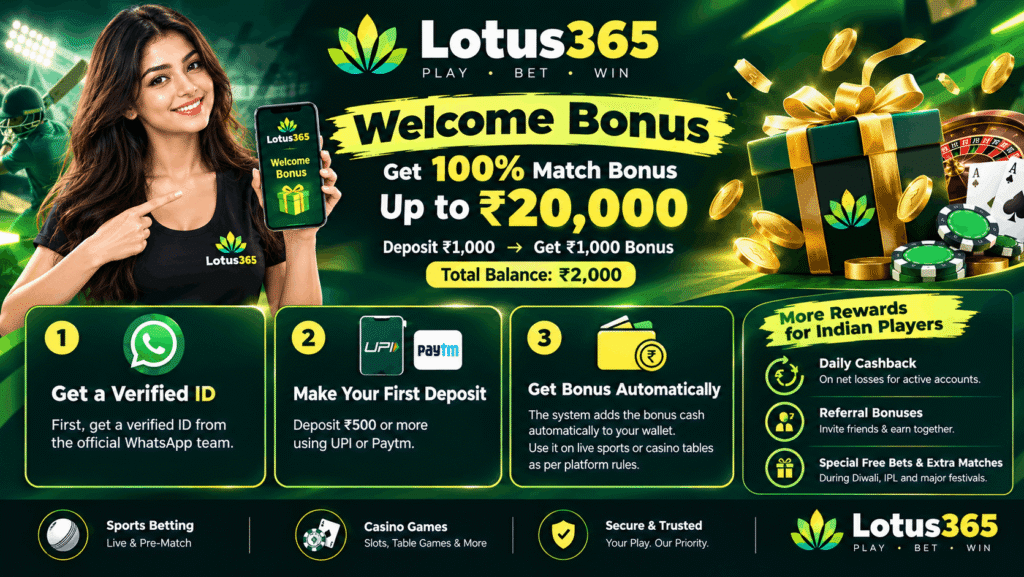 Lotus365 Welcome Bonus